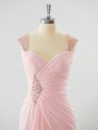 Sheath/Column Timeless Straps Floor-Length Chiffon Mother of the Bride Dress With Beading