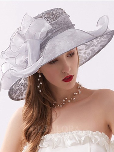 Ladies' Glamourous Organza Silk Flower Adjustable Kentucky Derby Hats/Tea Party Hats