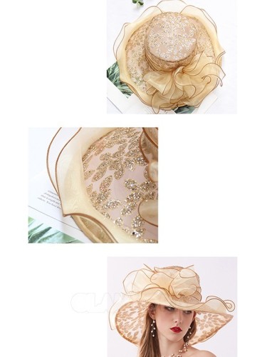 Ladies' Glamourous Organza Silk Flower Adjustable Kentucky Derby Hats/Tea Party Hats