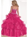 Ball-Gown Halter Sleeveless Precious Floor-Length Organza Flower Girl Dress With Rhinestone