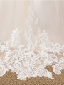 Ball-Gown Princess Scoop Long Sleeves Celebratory Sweep Train Tulle Flower Girl Dress