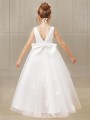 A-line Princess Scoop Sleeveless Asymmetrical Adorable Tulle Flower Girl Dress