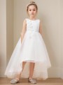 A-line Princess Scoop Sleeveless Asymmetrical Adorable Tulle Flower Girl Dress