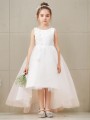 A-line Princess Scoop Sleeveless Asymmetrical Adorable Tulle Flower Girl Dress