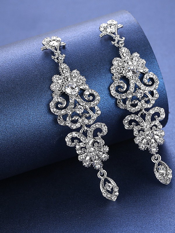 Charming Rhinestone Earrings For Wedding Bridal