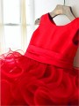 Ball-Gown Scoop Sleeveless Ankle-Length Petite Organza Flower Girl Dress With Layers