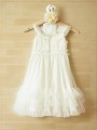 A-line Straps Sleeveless Tea-Length Chiffon Joyful Flower Girl Dress With Ruffles