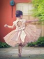 Ball-Gown Princess Scoop Short Sleeves Adorable Knee-Length Tulle Flower Girl Dress With Ruffles