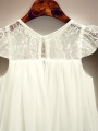 A-line Scoop Lovely Sleeveless Tea-Length Chiffon Flower Girl Dress