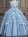 A-line Princess Scoop Sleeveless Floor-Length Enchanting Tulle Flower Girl Dress