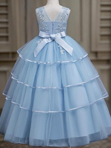 A-line Princess Scoop Sleeveless Floor-Length Enchanting Tulle Flower Girl Dress