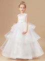 Ball-Gown Princess Scoop Sleeveless Floor-Length Graceful Tulle Flower Girl Dress