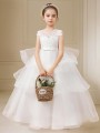 Ball-Gown Princess Scoop Sleeveless Floor-Length Graceful Tulle Flower Girl Dress