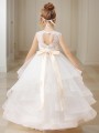 Ball-Gown Princess Scoop Sleeveless Charming Ankle-Length Tulle Flower Girl Dress