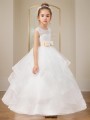 Ball-Gown Princess Scoop Sleeveless Charming Ankle-Length Tulle Flower Girl Dress