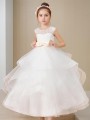 Ball-Gown Princess Scoop Sleeveless Charming Ankle-Length Tulle Flower Girl Dress