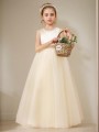 A-line Princess Scoop Joyful Sleeveless Floor-Length Tulle Flower Girl Dress