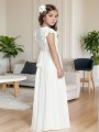 A-line Scoop Sleeveless Sparkling Floor-Length Chiffon Flower Girl Dress