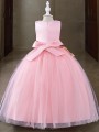 Ball-Gown Princess Adorable Scoop Sleeveless Ankle-Length Tulle Flower Girl Dress