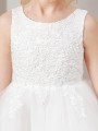 A-line Princess Scoop Sleeveless Ankle-Length Innocent Tulle Flower Girl Dress