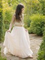 A-line Scoop Sleeveless Floor-Length Fairy-tale Chiffon Flower Girl Dress With Sequins