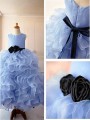 Ball-Gown Scoop Sleeveless Floor-Length Organza Precious Flower Girl Dress With Ruffles