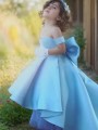 Ball-Gown Delightful Off-the-Shoulder Sleeveless Asymmetrical Satin Flower Girl Dress