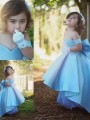 Ball-Gown Delightful Off-the-Shoulder Sleeveless Asymmetrical Satin Flower Girl Dress