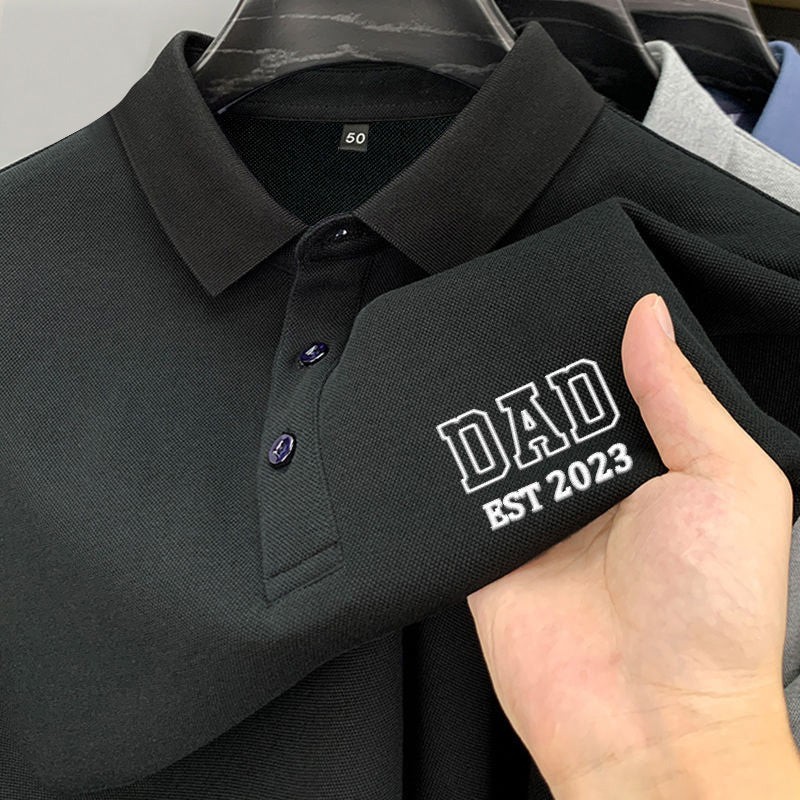 Custom Embroidered Polo Shirt Dad Est Polo Shirt with Child's Name on Sleeve, Father's Day Gift