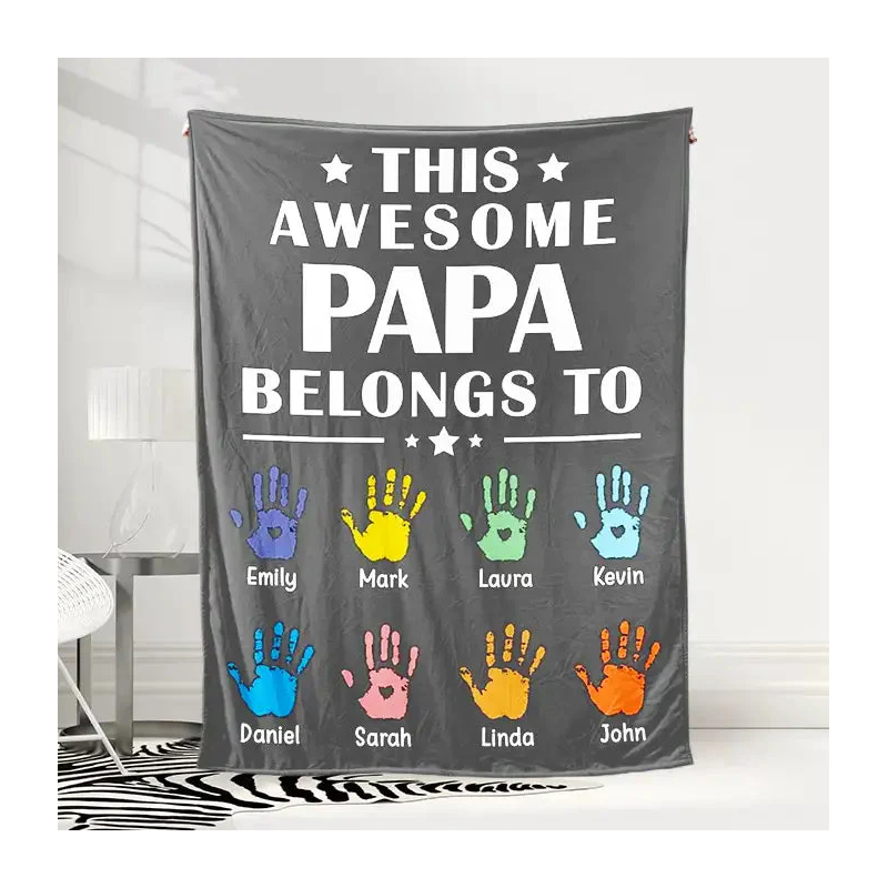 Personalized Fathers Day Blanket This Awesome Daddy Belongs To